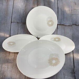 Rosenthal Germany Sunburst‎ 10.5 Inch Dish Plate Set 4 Porcelain Raymond Loewy